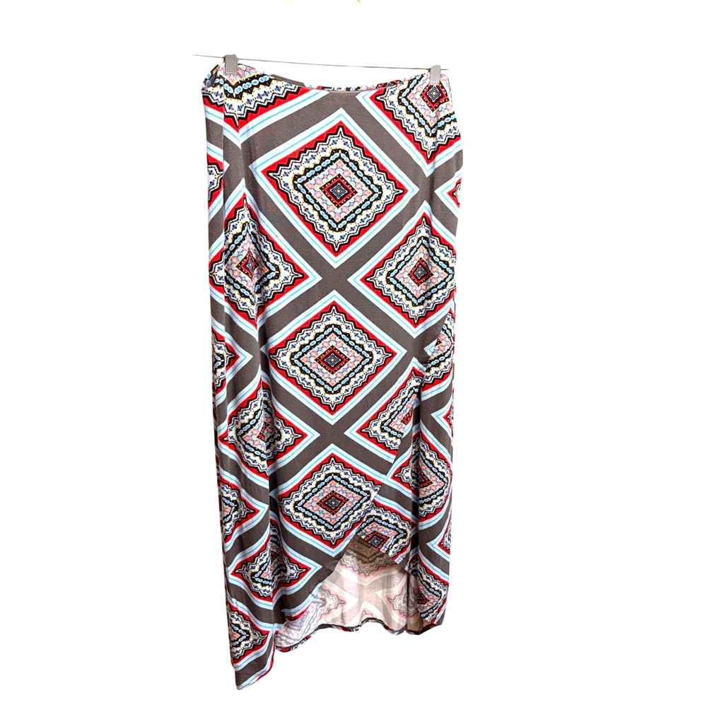 Anthropologie Maeve Midi Crossover Skirt Size Large Geometrical Tribal Boho‎